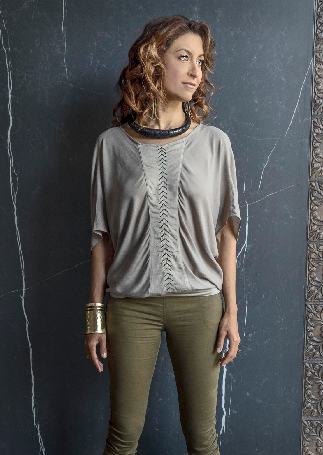Arid top Khaki