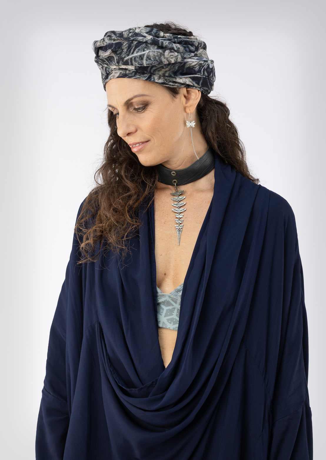 Autumnal Scarf – Sustainable organic cotton, bamboo satin, silk minimalist luxury women's scarf by Revtalatelier
