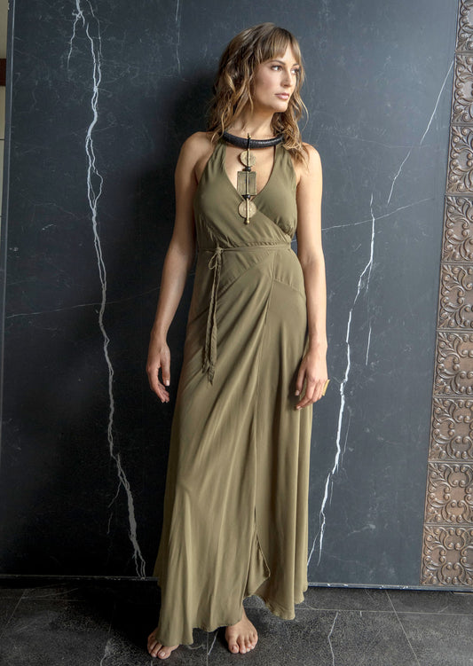 Jade Dress by Revtal Atelier – Sustainable minimalist luxury women's dress in bamboo satin, organic cotton, Tencel, and silk
