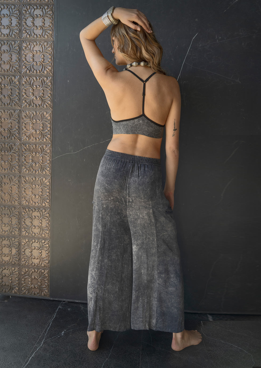 Jumble Wide Pants – Sustainable minimalist organic cotton bamboo blend relaxed-fit luxury women's pants by Revtalatelier
