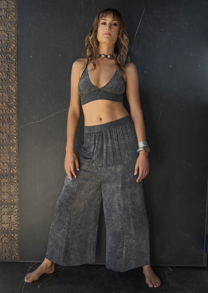 Jumble Wide Pants – Sustainable minimalist organic cotton bamboo blend relaxed-fit luxury women's pants by Revtalatelier
