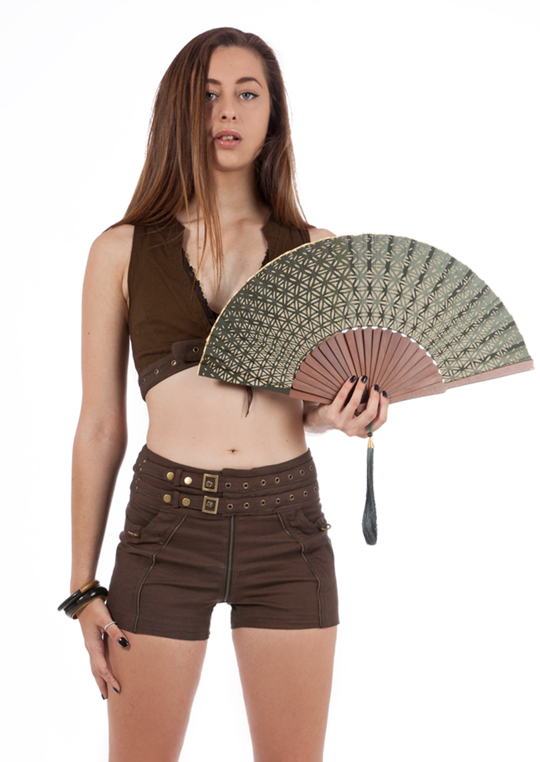 Mandala Fan – Sustainable bamboo minimalist luxury accessory for women by Revtal Atelier
