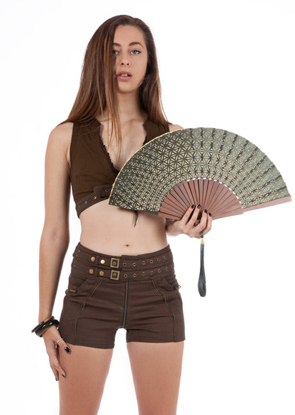 Mandala Fan – Sustainable bamboo minimalist luxury accessory for women by Revtal Atelier
