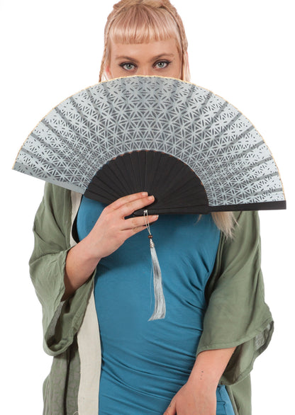 Mandala Fan – Sustainable bamboo minimalist luxury accessory for women by Revtal Atelier
