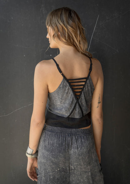 Mirage Top – Ethical minimalist luxury top in bamboo satin, organic cotton, and Tencel, designed for stylish evolving body shapes
