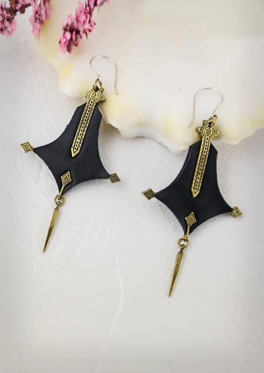 Nomad Leather Earrings – Sustainable minimalist luxury women's leather earrings by Revtal Atelier
