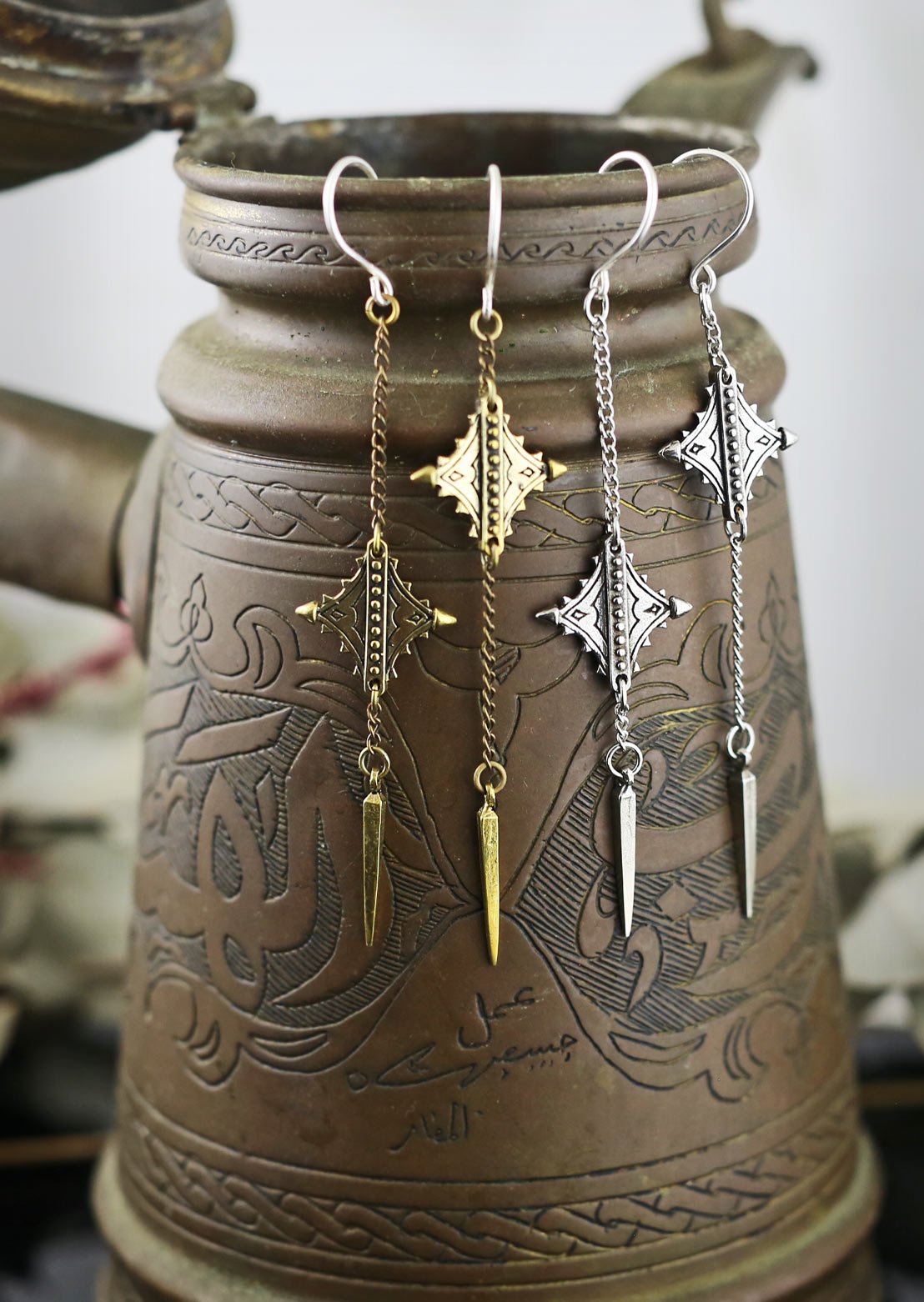 Nubian Twin Earrings – Ethical minimalist sustainable luxury women's statement jewelry by Revtal Atelier
