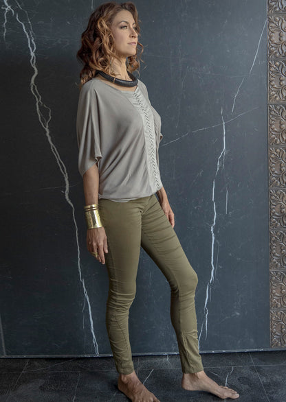 Sculpt Pants – Sustainable minimalist luxury women's pants in organic cotton, bamboo, Tencel, and matte satin by Revtalatelier
