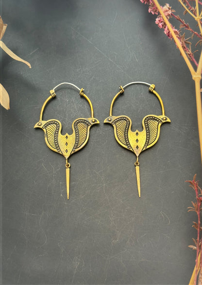 Twin bird earrings